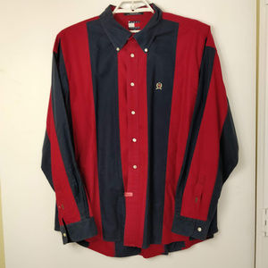 Tommy Hilfiger Vintage Mens XXL Red Blue Stripe